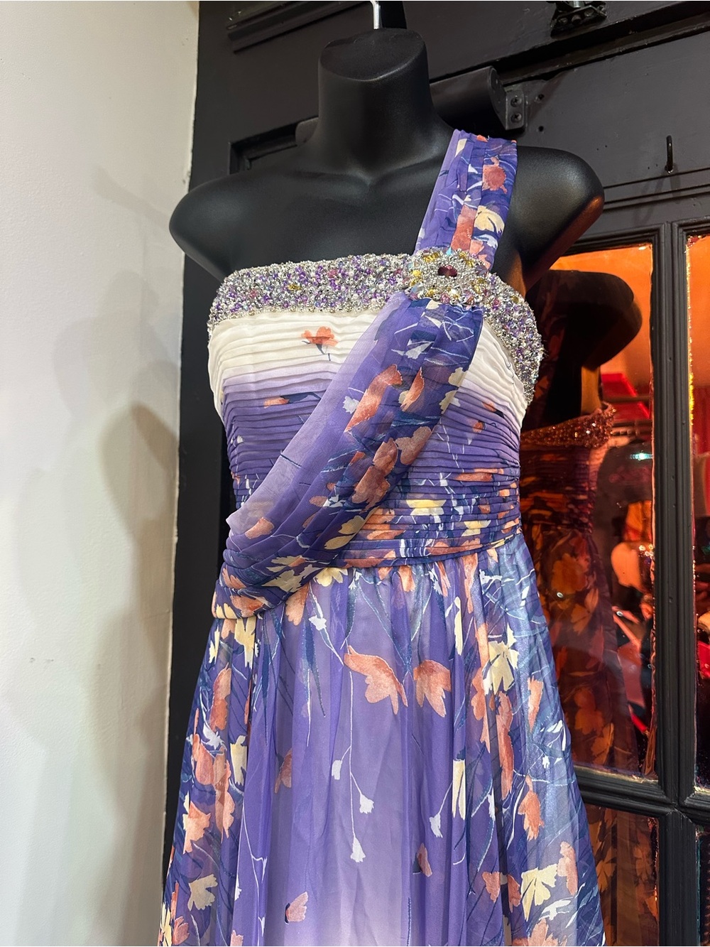 $450 Vintage Y2K Beaded Dave & Johnny Maxi Dress Size 1/2 (S) NWT - Picture 7 of 10